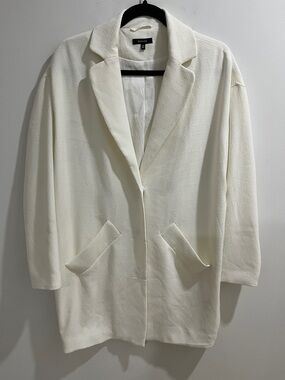 RW&Co Women’s Blazer S/M White Cocoon Jacket Oversized Layering Spring *As Is